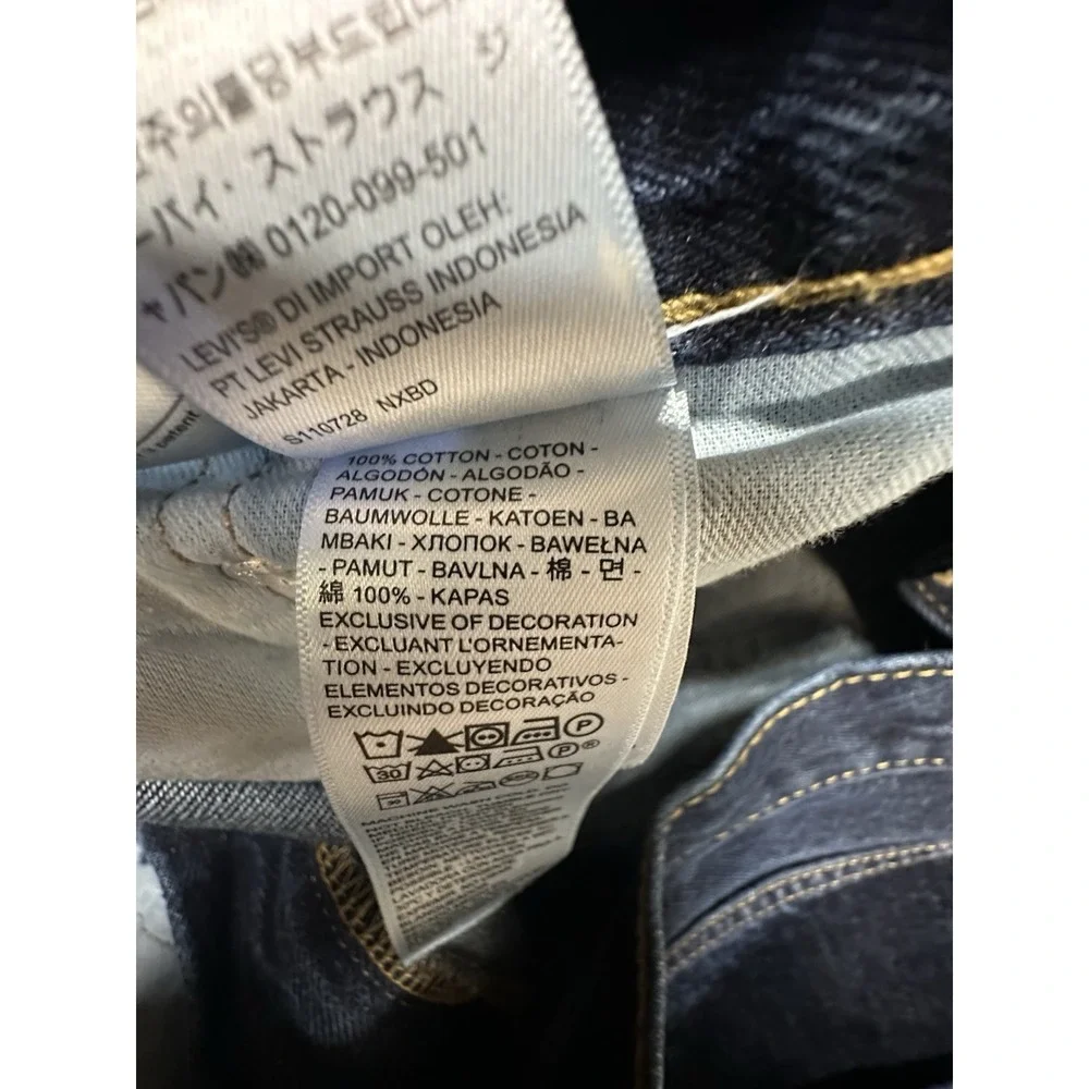 Levi's 505 Jeans Straight Leg Zip Fly Dark Blue Denim Mens Size 36x32